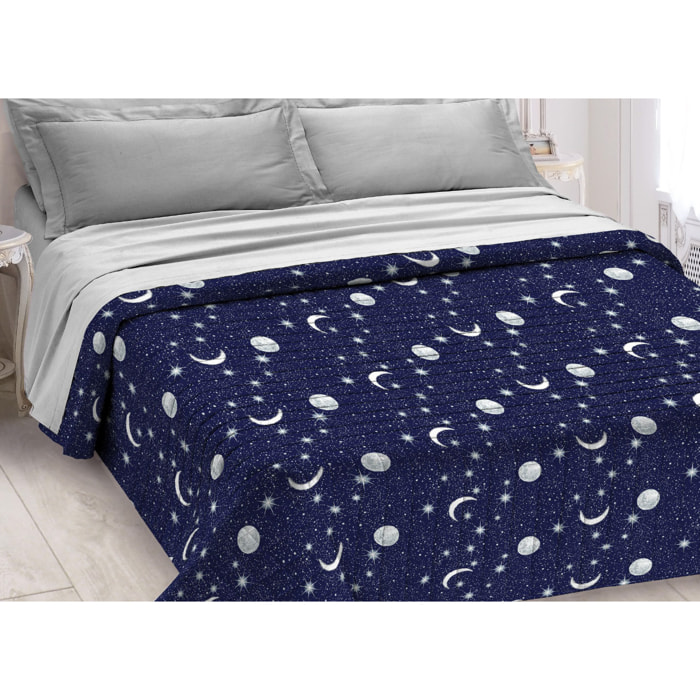 Quilt Trapuntino Piumino Estivo 100gr/mq Microfibra Disegno Diadema Pianeti e Stelle