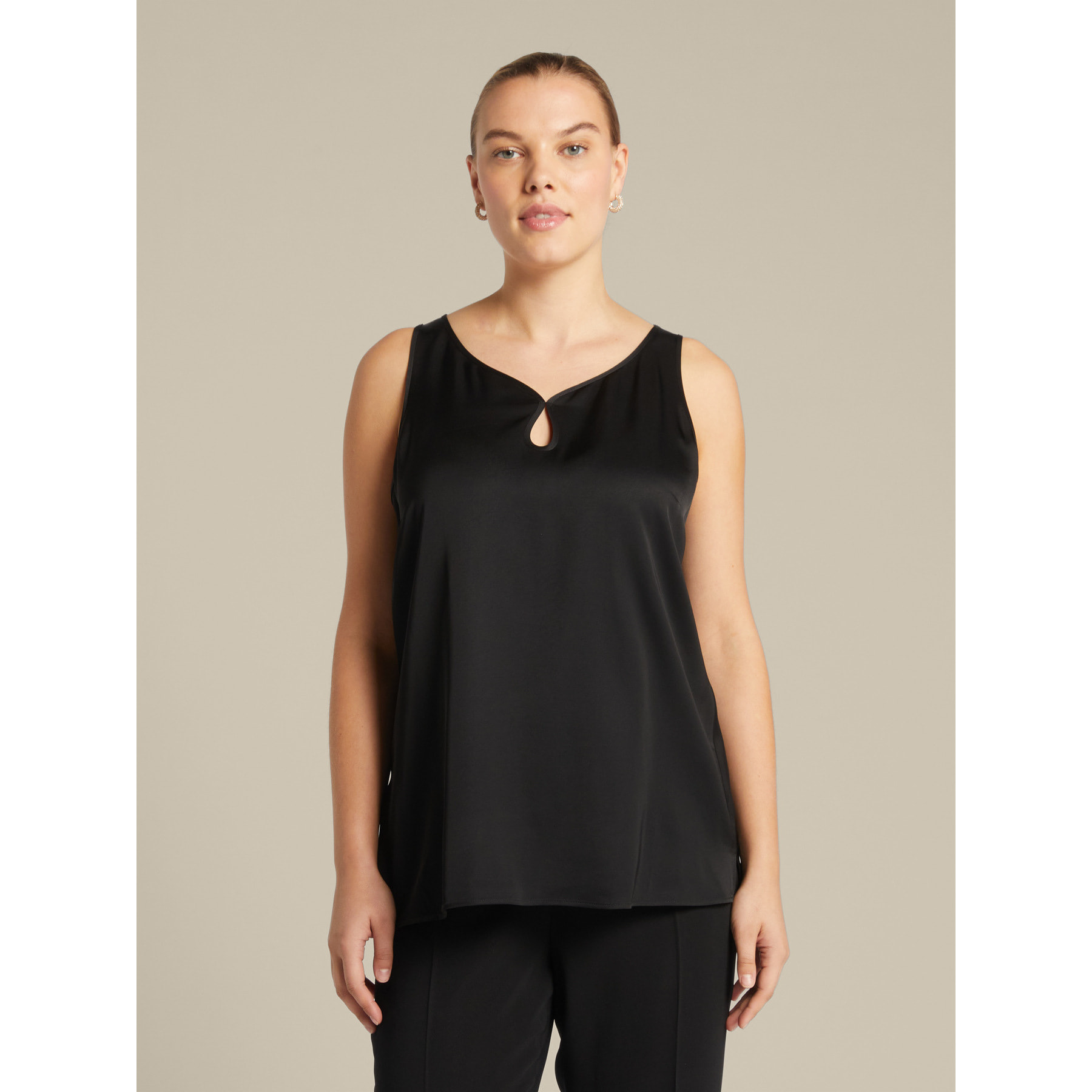 Elena Mirò - Top con scollo a goccia - Nero
