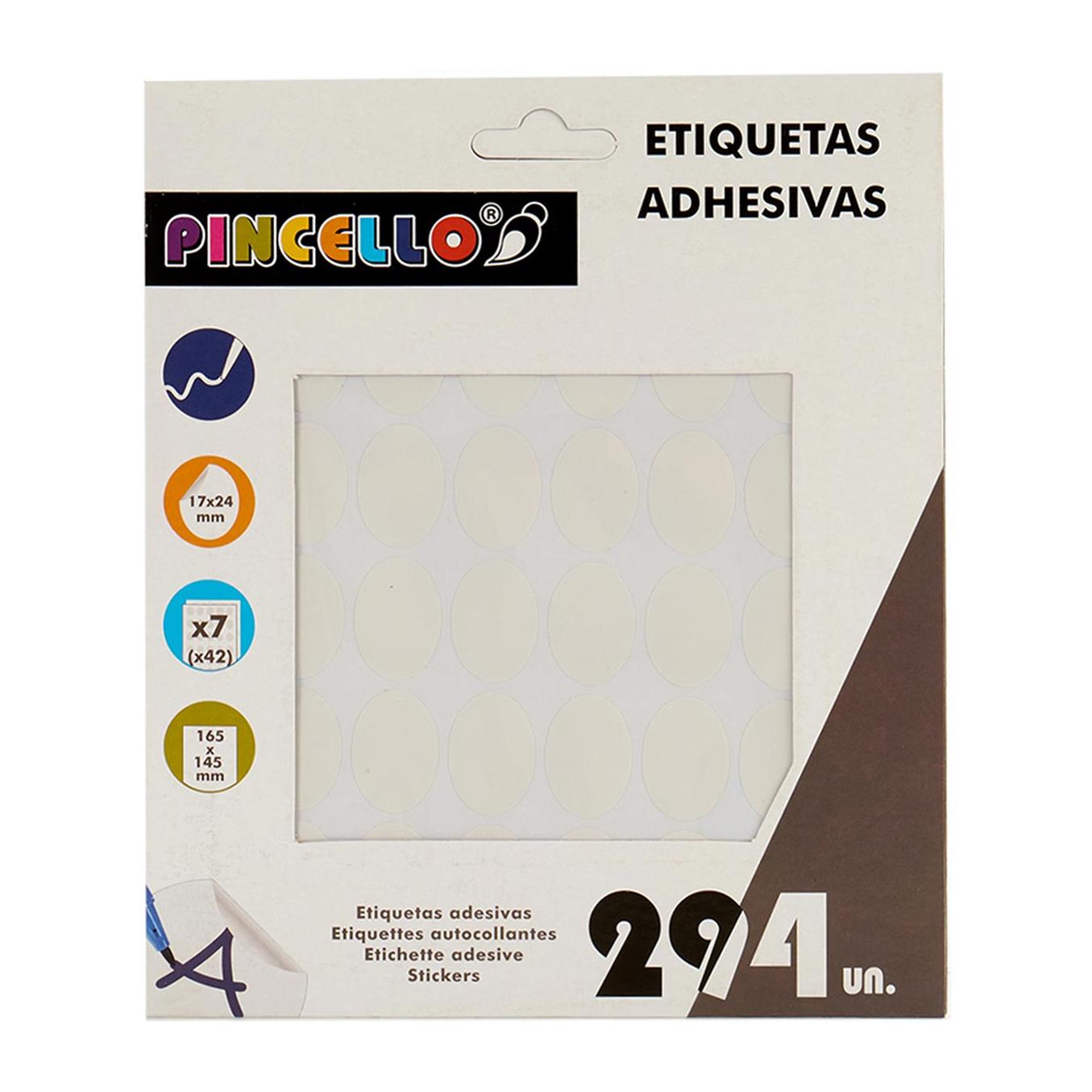 12 PACKSETIQUETAS ADHESIVAS 17X24MM OVAL 7 PAGS