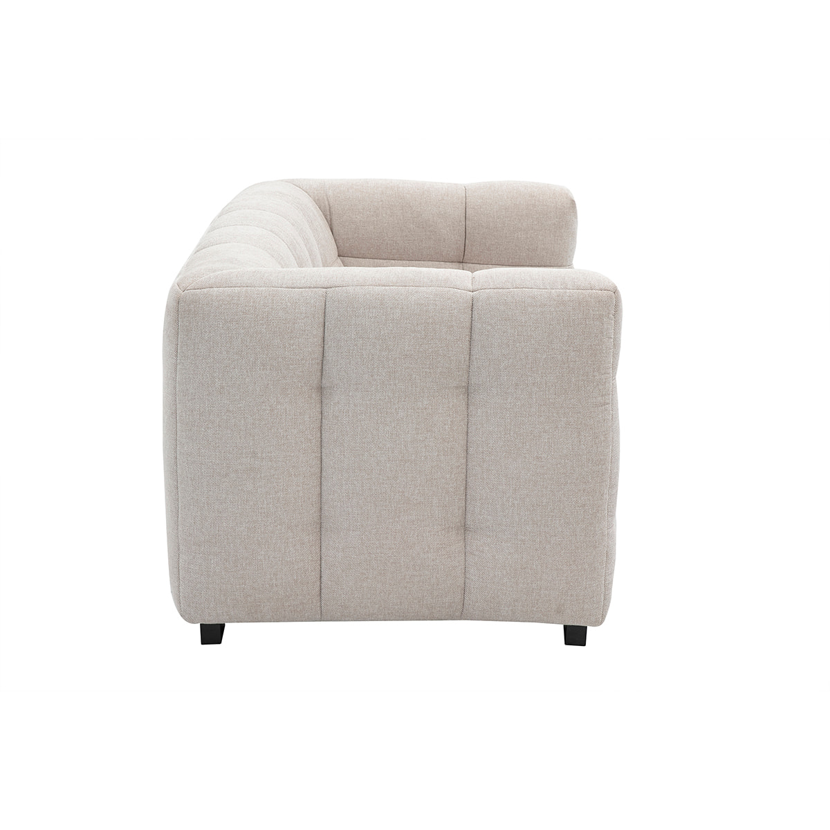 Canapé design 2 places en tissu effet velours texturé beige CORTO