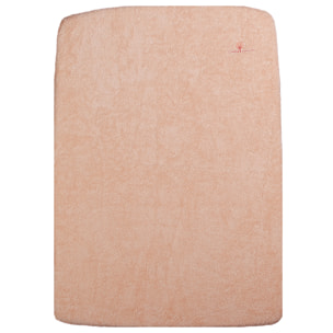 Housse matelas à langer 55x75 cm , élastique Coton bio-Pêche