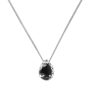 Collana con Catena Ritorta e Pendente a Goccia in Pietra Naturale Granato Rosso