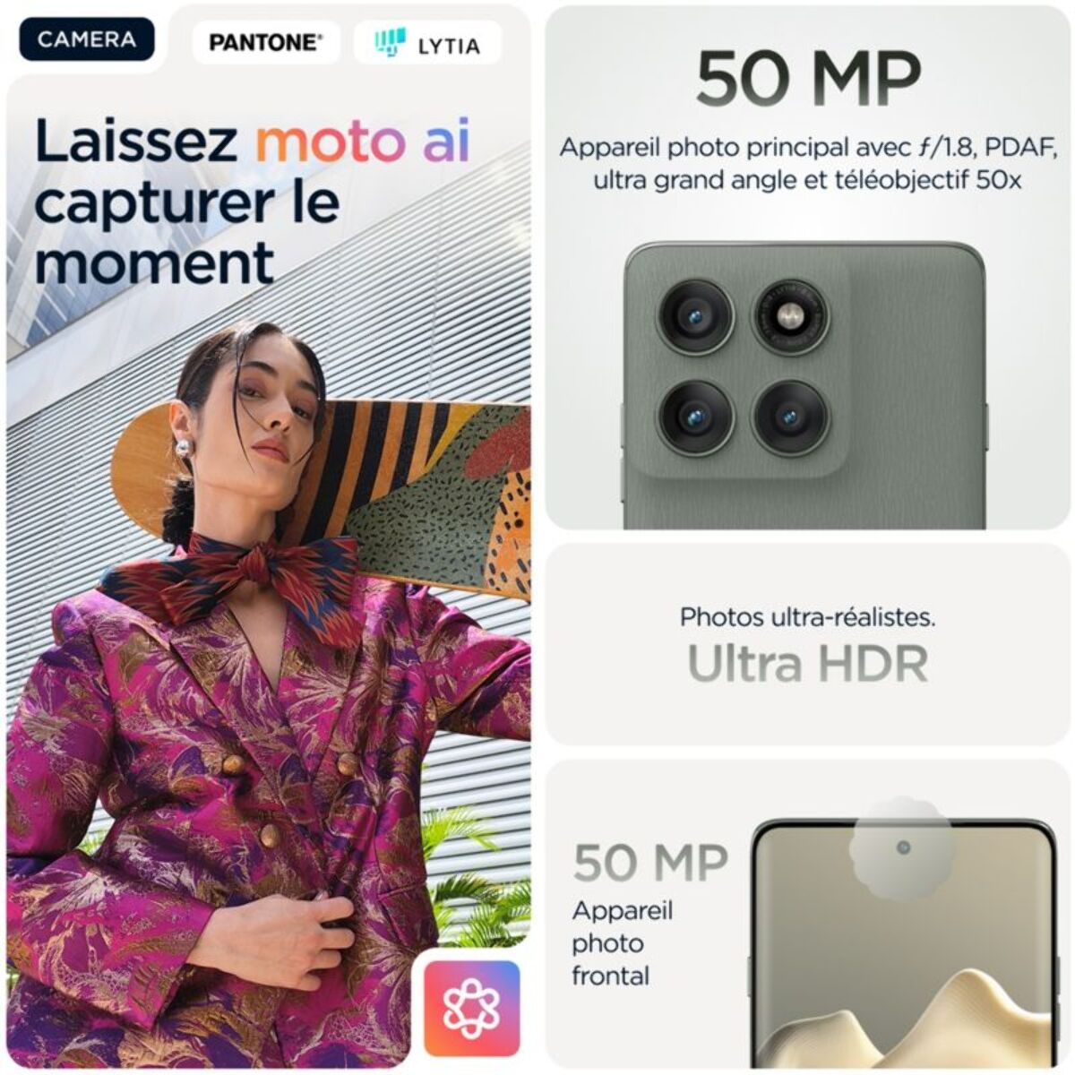 Smartphone MOTOROLA Edge 60 Pro 512Go Vert 5G