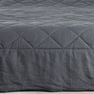 Jeté de lit en 100% lin - Gris clair