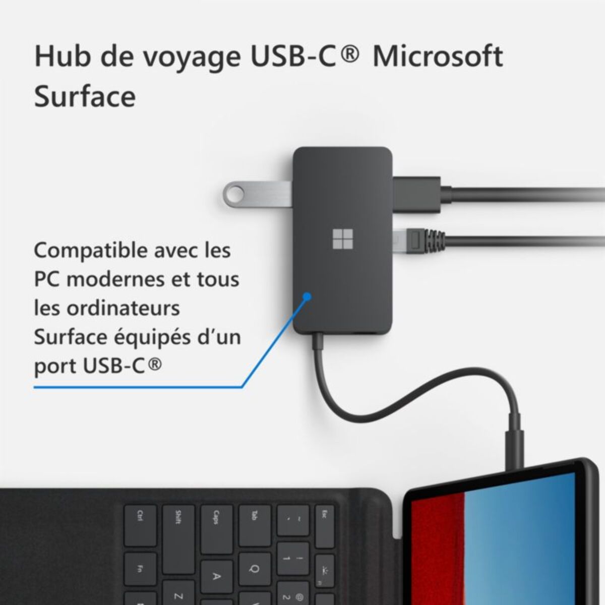 Adaptateur MICROSOFT USB-C Travel