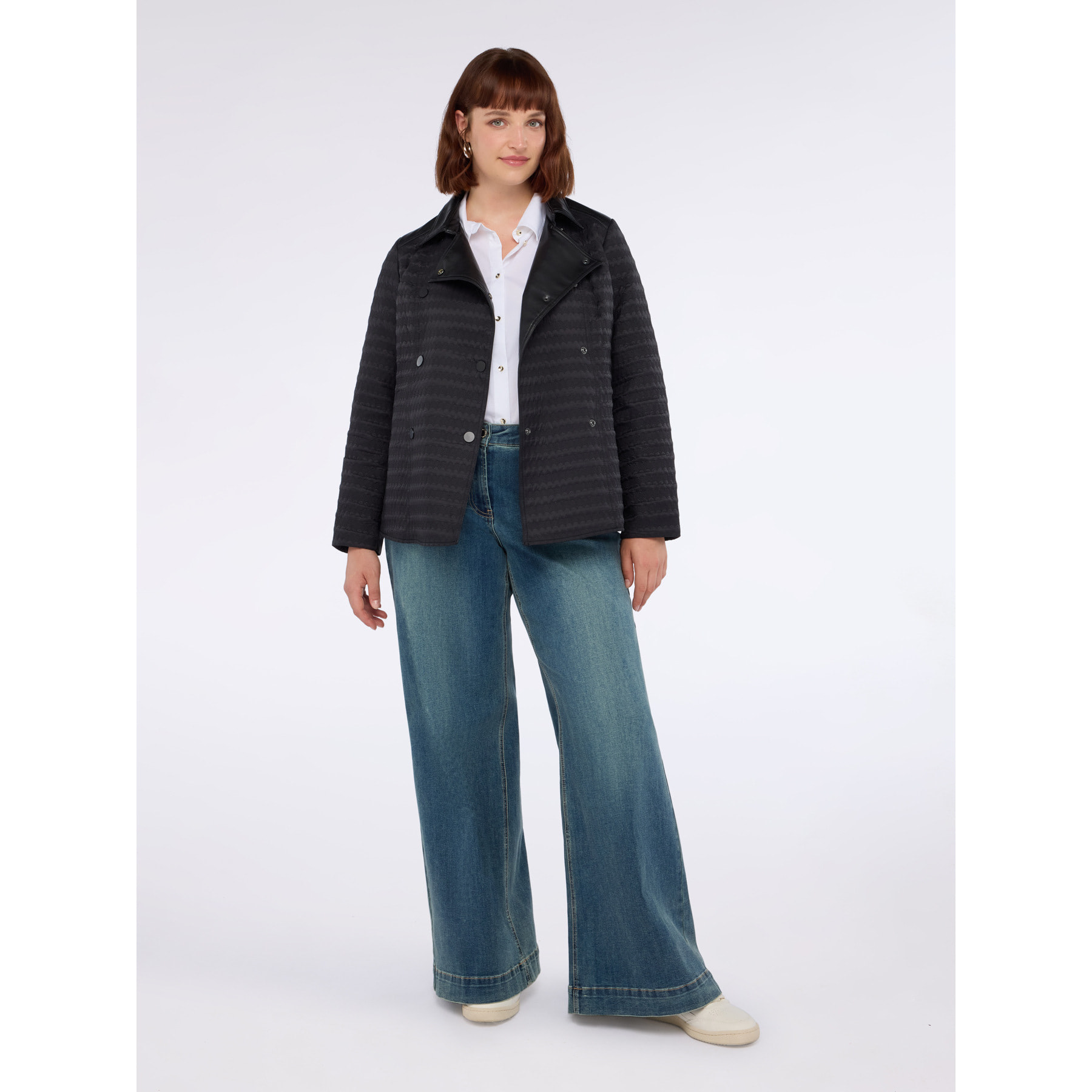 Fiorella Rubino - Chaqueta cruzada con efecto acolchado - Negro