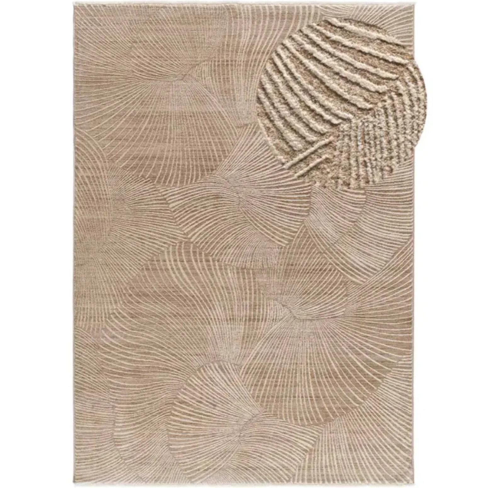 ONA Alfombra geométrica con flecos beige, varias medidas disponibles.