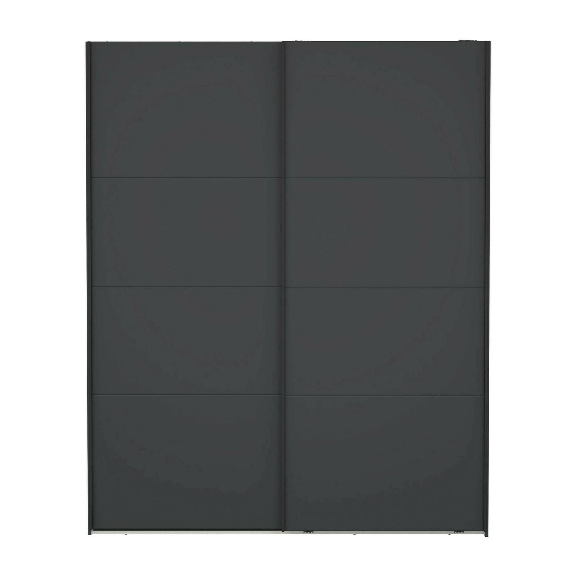 Armadio multiuso 2 ante Gomer, Mobile multifunzionale, Mobiletto scarpiera, Guardaroba porta scarpe, 179x65 h220 cm, Grigio