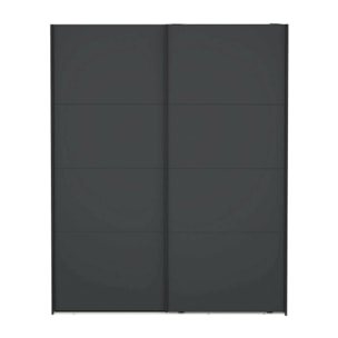 Armadio multiuso 2 ante Gomer, Mobile multifunzionale, Mobiletto scarpiera, Guardaroba porta scarpe, 179x65 h220 cm, Grigio