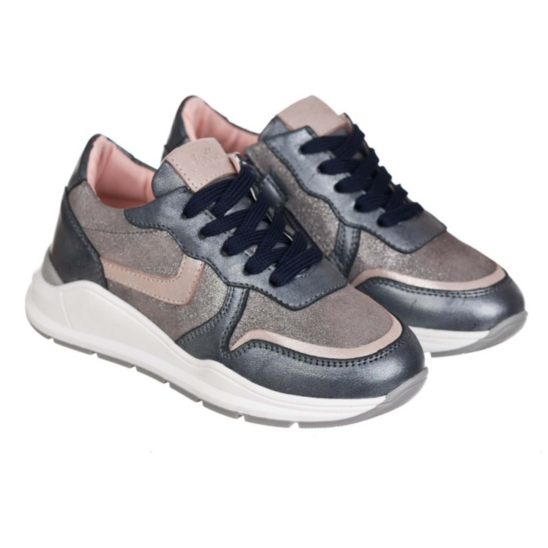 Sneaker de piel con cremallera lateral