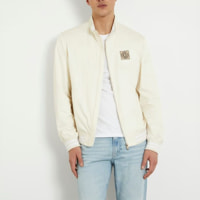 Veste - logo en relief - style décontracté - crème