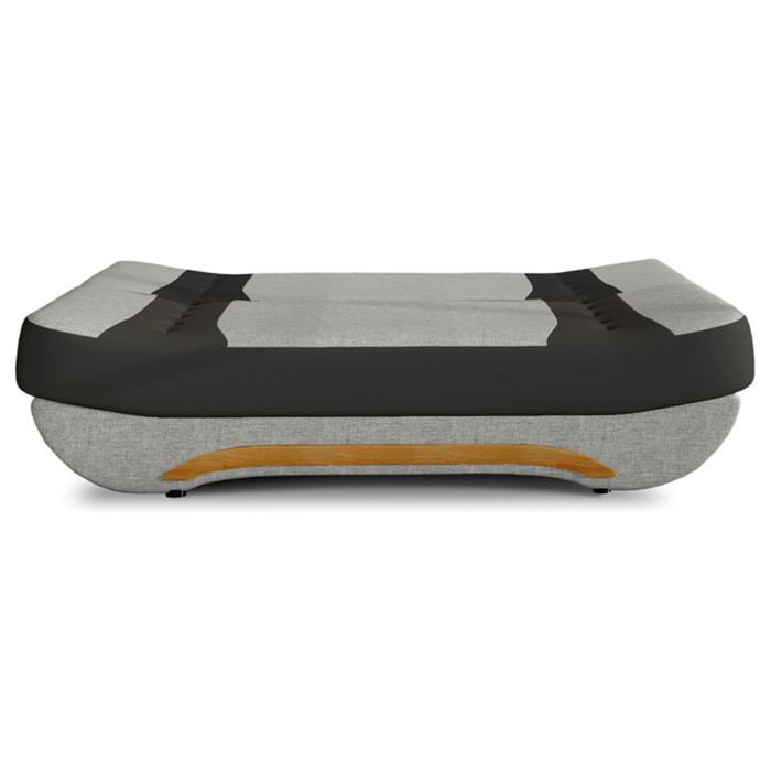 Nelson - canapé convertible clic-clac 3 places en tissu - Gris / Noir