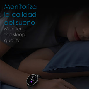 DAM Smartwatch QS40 con llamadas Bluetooth, notificaciones push. Múltiples modos deportivos, monitores de salud. 4,4x1,05x3,7 Cm. Color: Plata