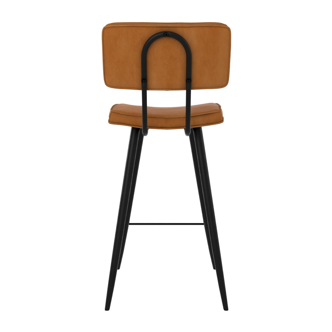 Lot de 2 chaises pour îlot central 66 cm en cuir synthétique camel - Texas