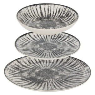 Service de table Lucie 12 pièce(s) gris L26,5xp2,4xH26,5cm