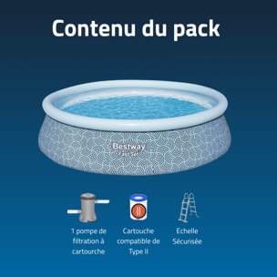 Bestway Piscine autoportante Ronde Fast Set 396 x 84 cm - Pompe Incluse