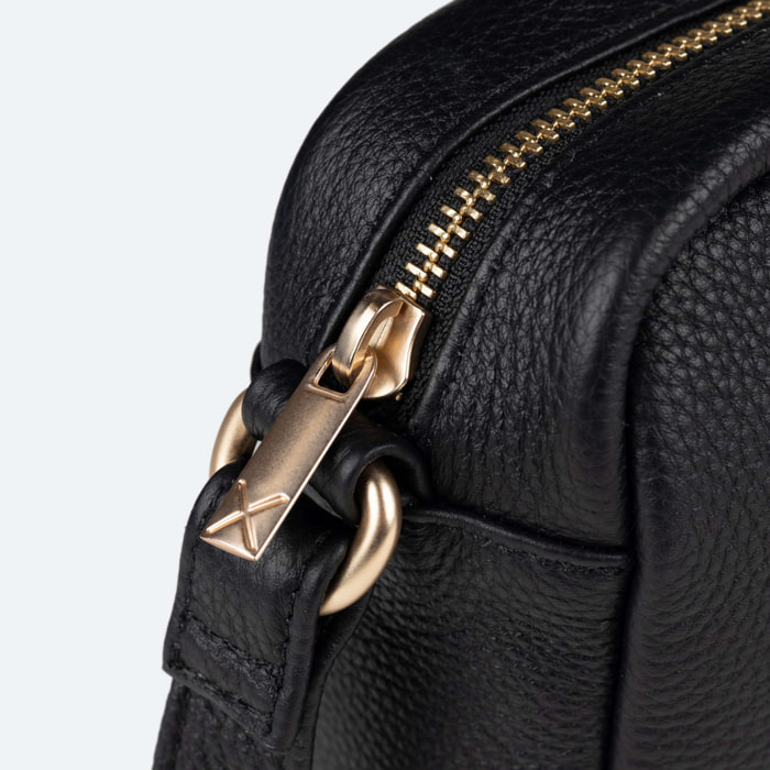 Bandolera Crossbody de Piel Vacuna y Detalles Oro CROSSBODY LEATHER CRAFT