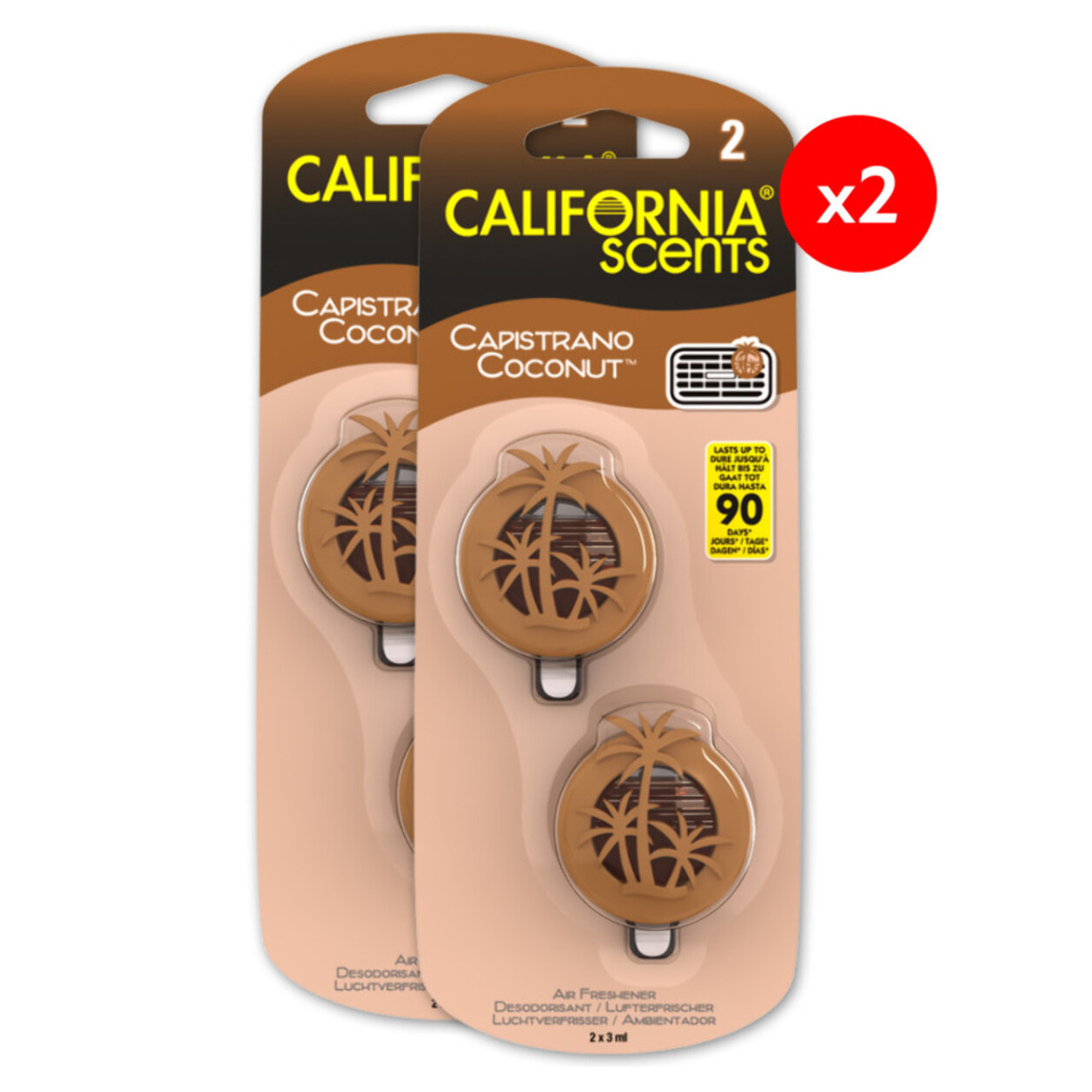 Pack de 2 - California Scent - Mini Diffuseur- Senteur Coconut X2