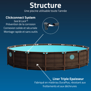 Bestway Piscine hors sol tubulaire ronde Bestway Power Steel Swim Vista II 549 x 122 cm décor bois