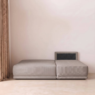 Banquette canapé d'angle droit convertible 3 places velours côtelé avec coffre NELSON