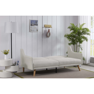 Canapé scandinave convertible 3 places en tissu gris clair ROUEN