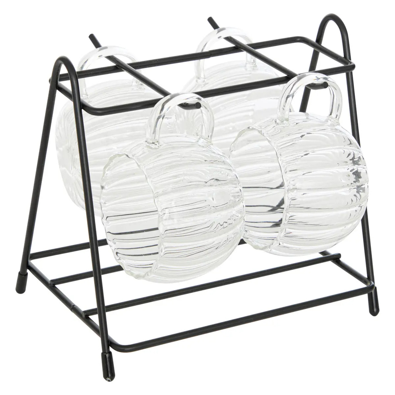 Rack 4 mugs Pumpkin transparent L17xp15xH15,8cm
