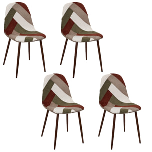 Chaise Patchwork Cotele Scott - Lot De 4