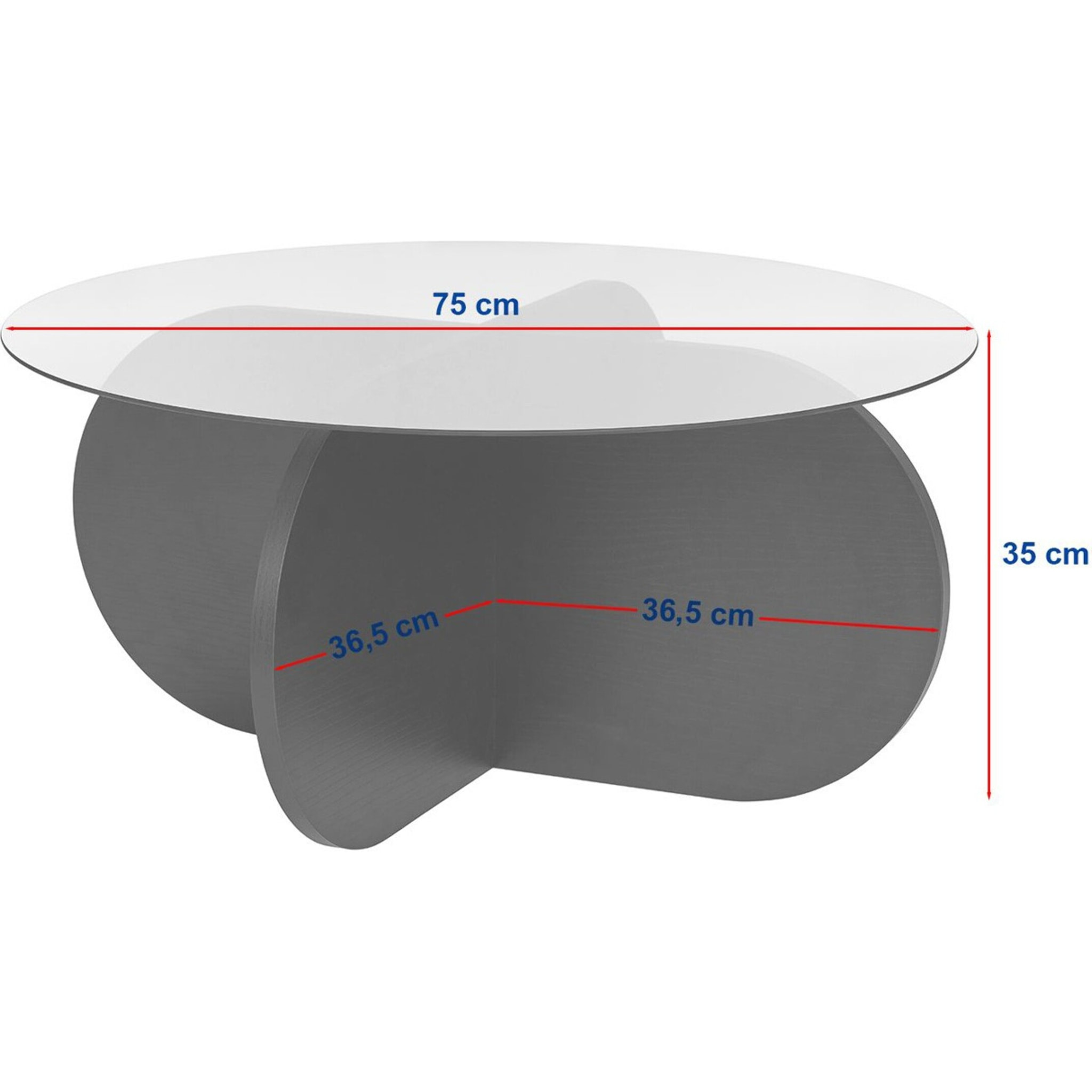 Table basse ronde en verre - EOLIA