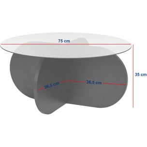 Table basse ronde en verre - EOLIA