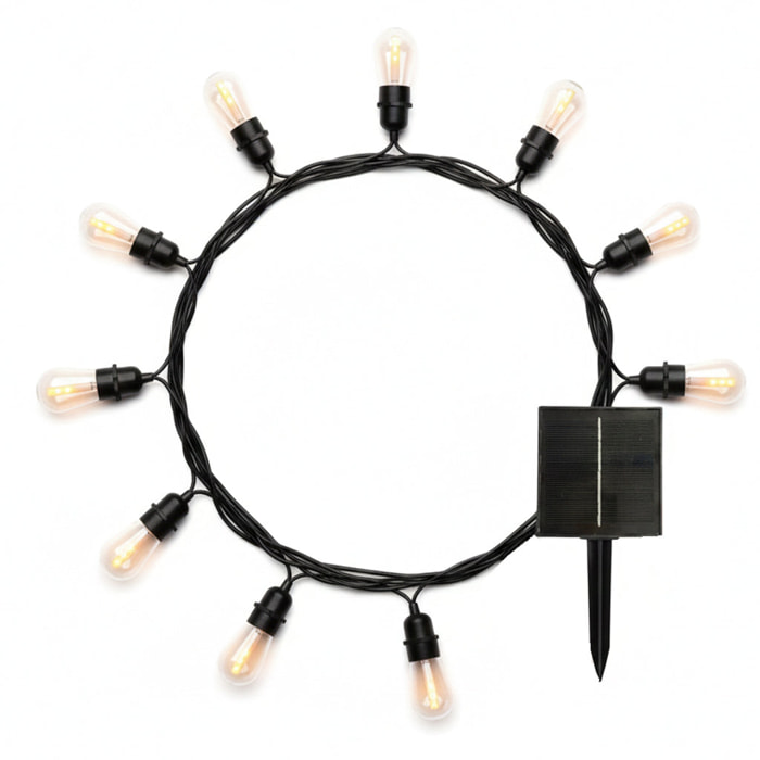 Guirlande solaire FLAME 10 LED flamme 8M