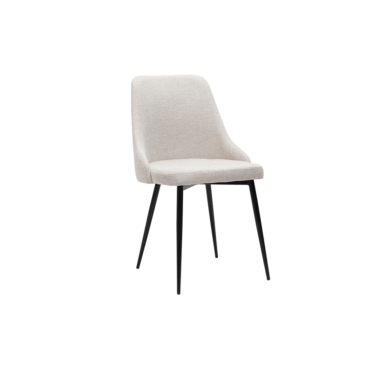 Chaises design en tissu effet velours beige naturel et métal noir (lot de 2) CULT