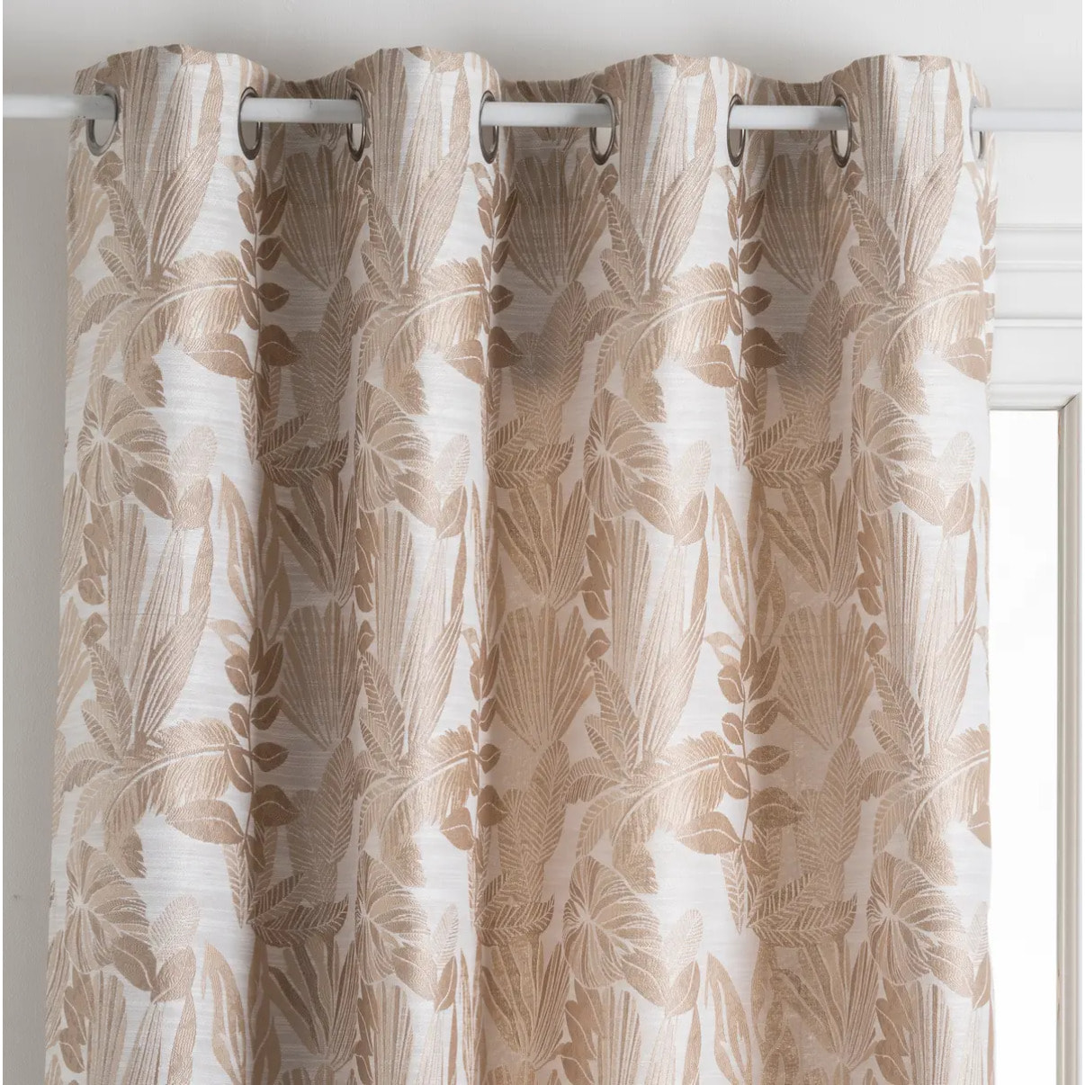 Rideau "Bejuco" motifs jacquard beige 140x260cm
