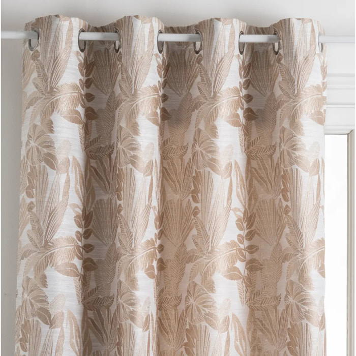 Rideau "Bejuco" motifs jacquard beige 140x260cm