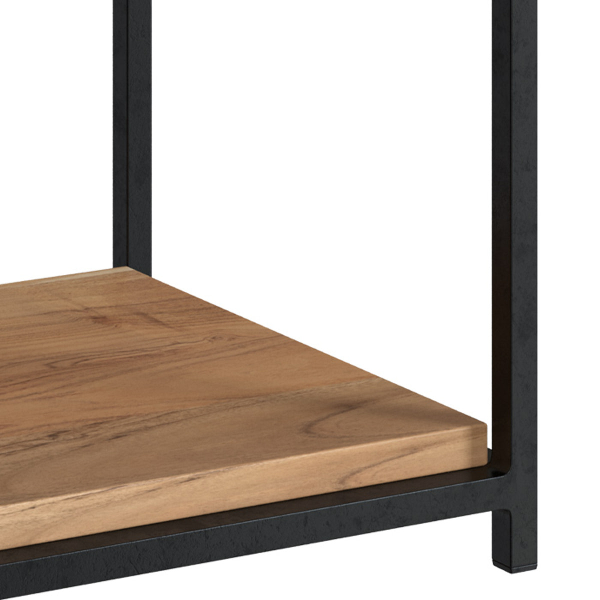 Table de chevet en bois d'acacia et métal, 1 tiroir et 1 étagère - Alabama