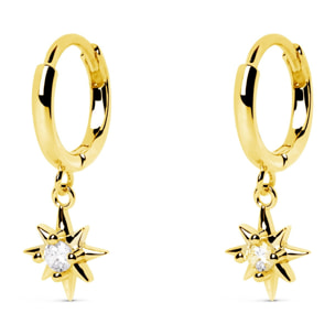 Pendientes Polar Star Plata Baño Oro