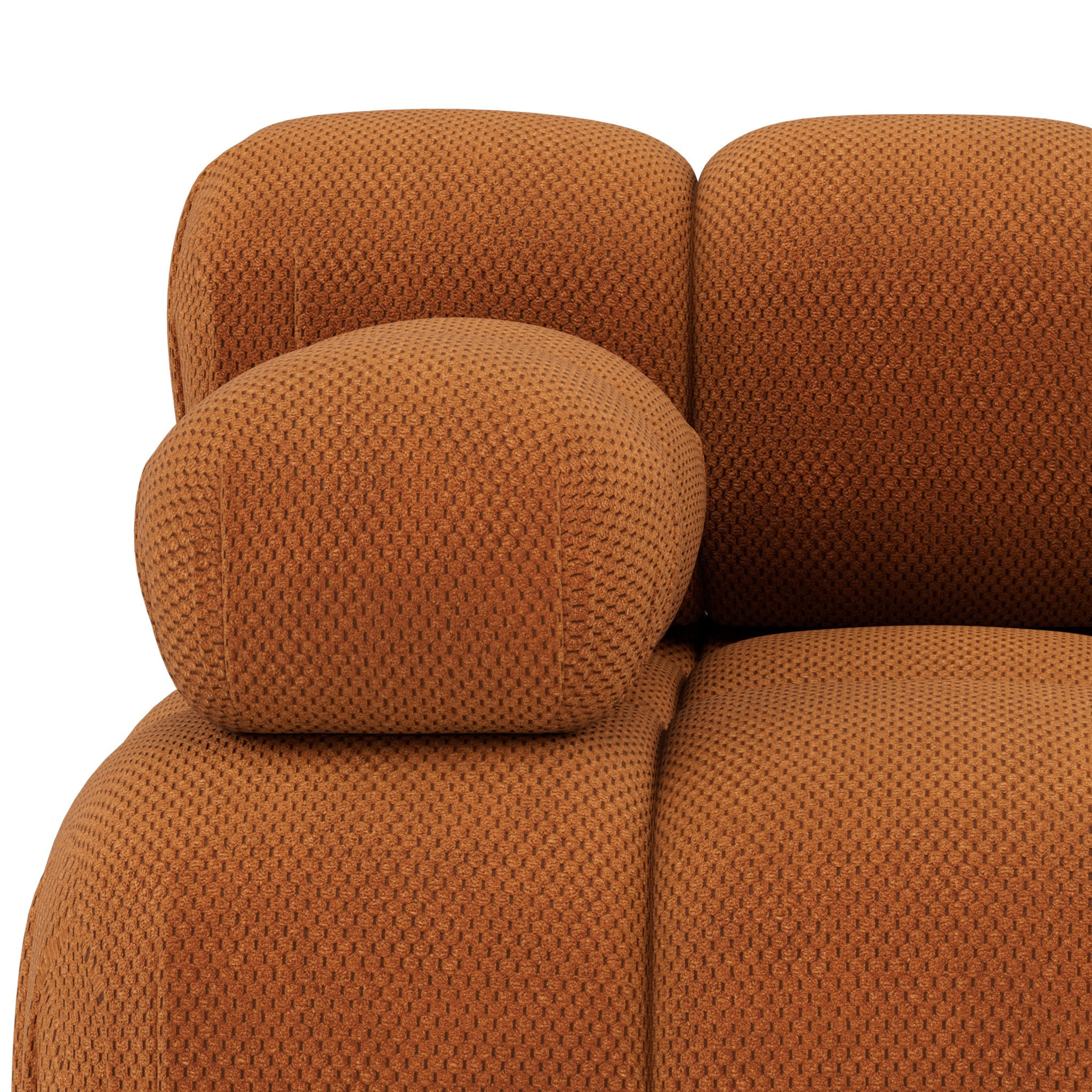 Ruby - module d'assise gauche en velours texturé - Terracotta