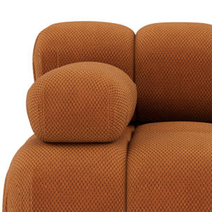 Ruby - module d'assise gauche en velours texturé - Terracotta