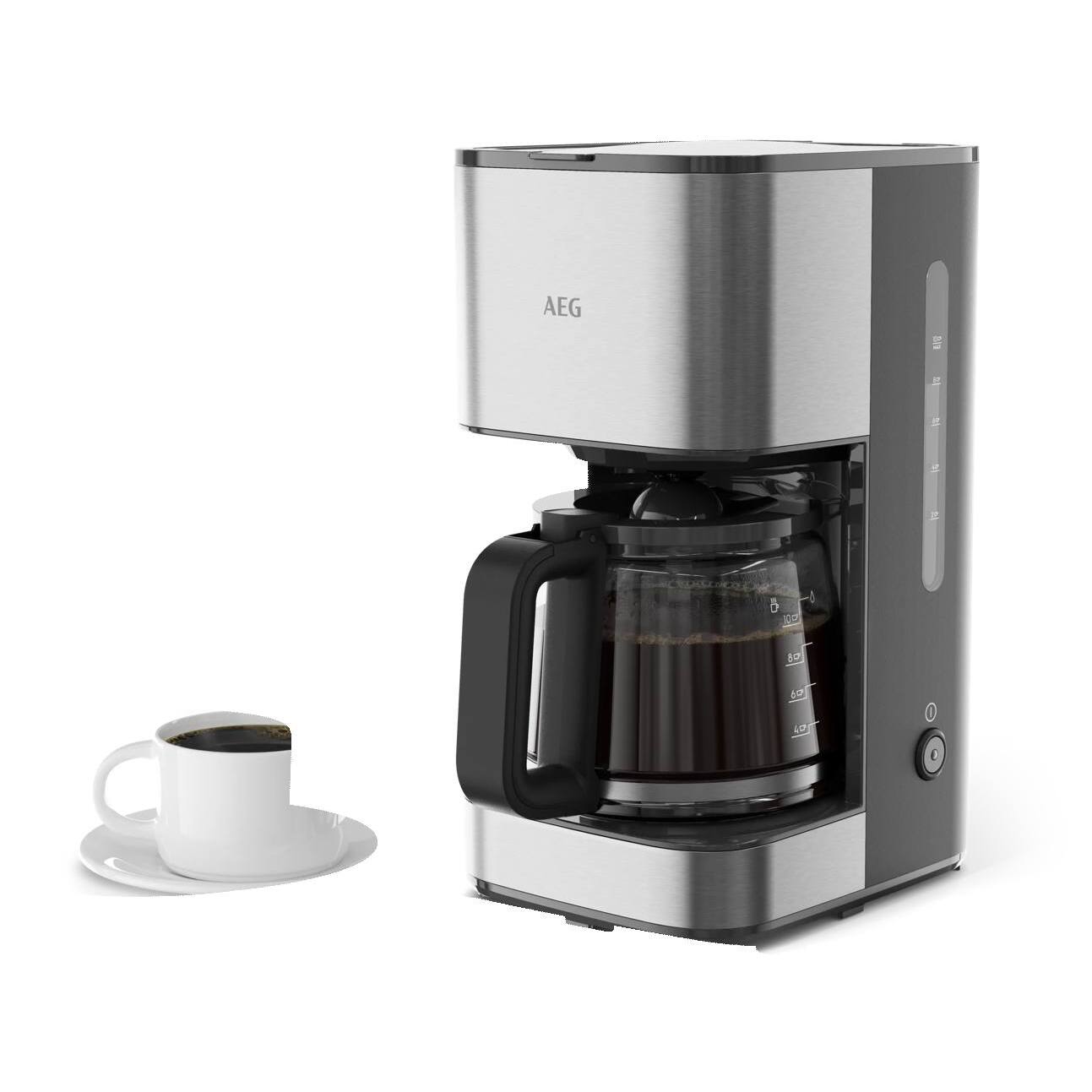 AEG Cafetara de goteo con harra de vidrio para 12 tazas y 1100 W de presión CM3-1-3ST