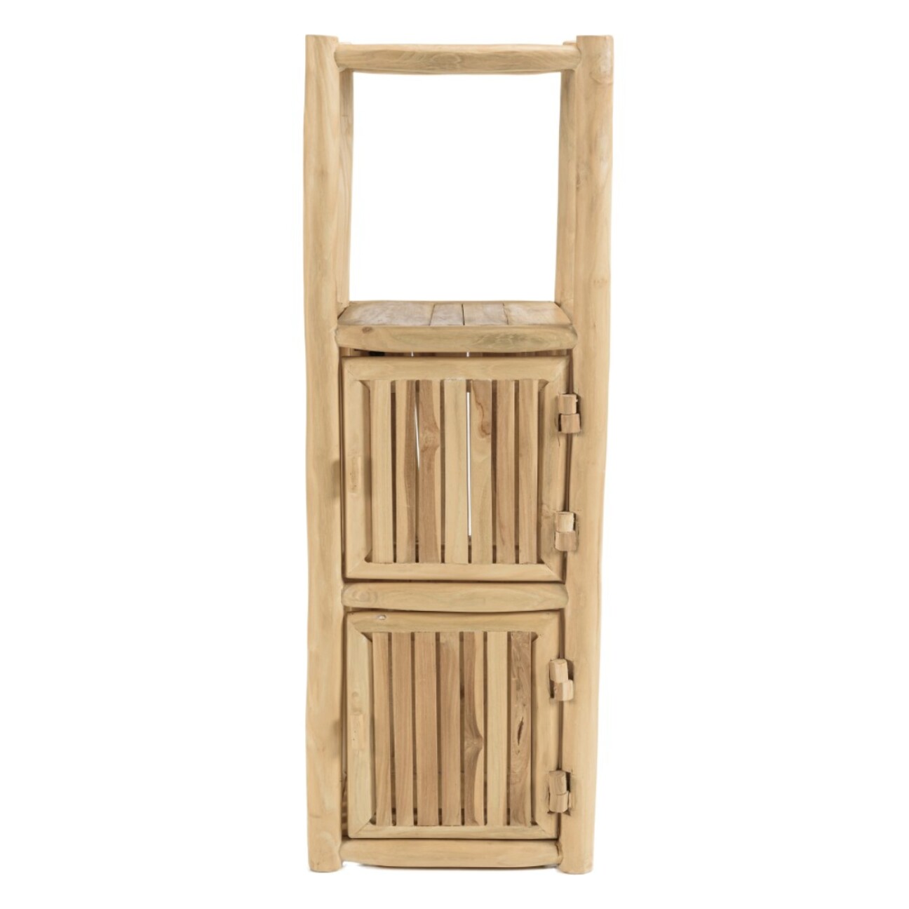 WILL - Étagère 1 niveau 2 portes en branches de teck naturel