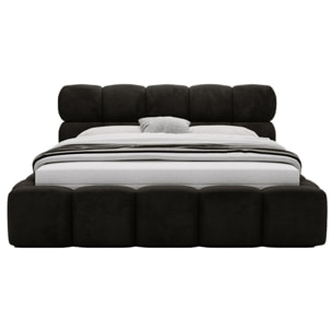 Mariposa - lit coffre - 140x200 cm - sommier inclus - en velours - Noir