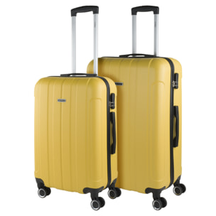 Juego De Maletas Rígidas Abs Itaca Havel Amarillo