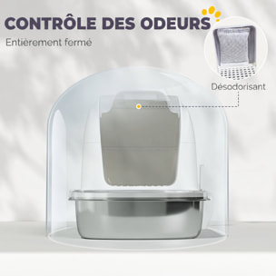 Maison de toilette fermée bac acier inox filtre désodorisant pelle