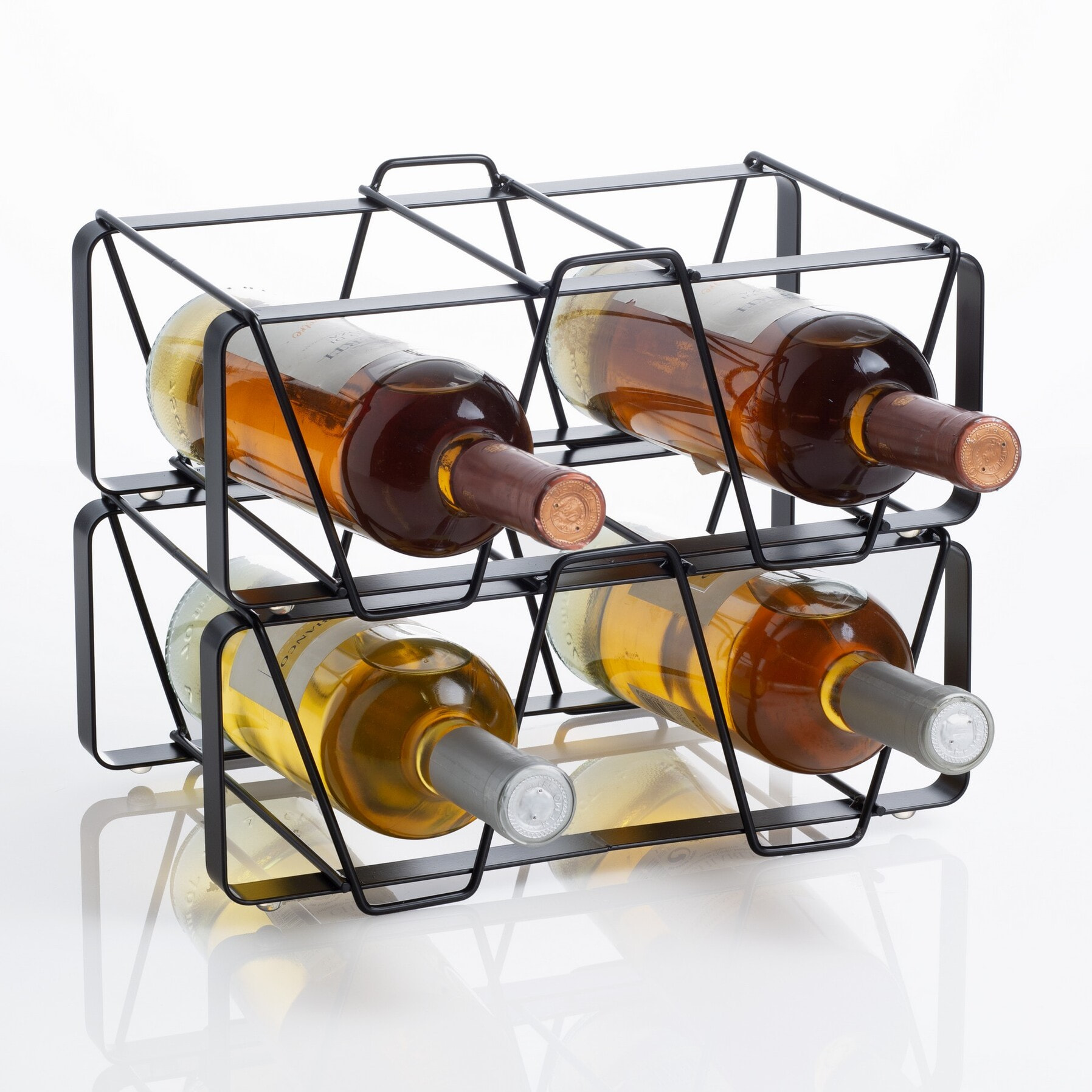 Porte-bouteilles modulable Tomasucci CIN, en acier, noir, 30 × 12 × 12 cm
