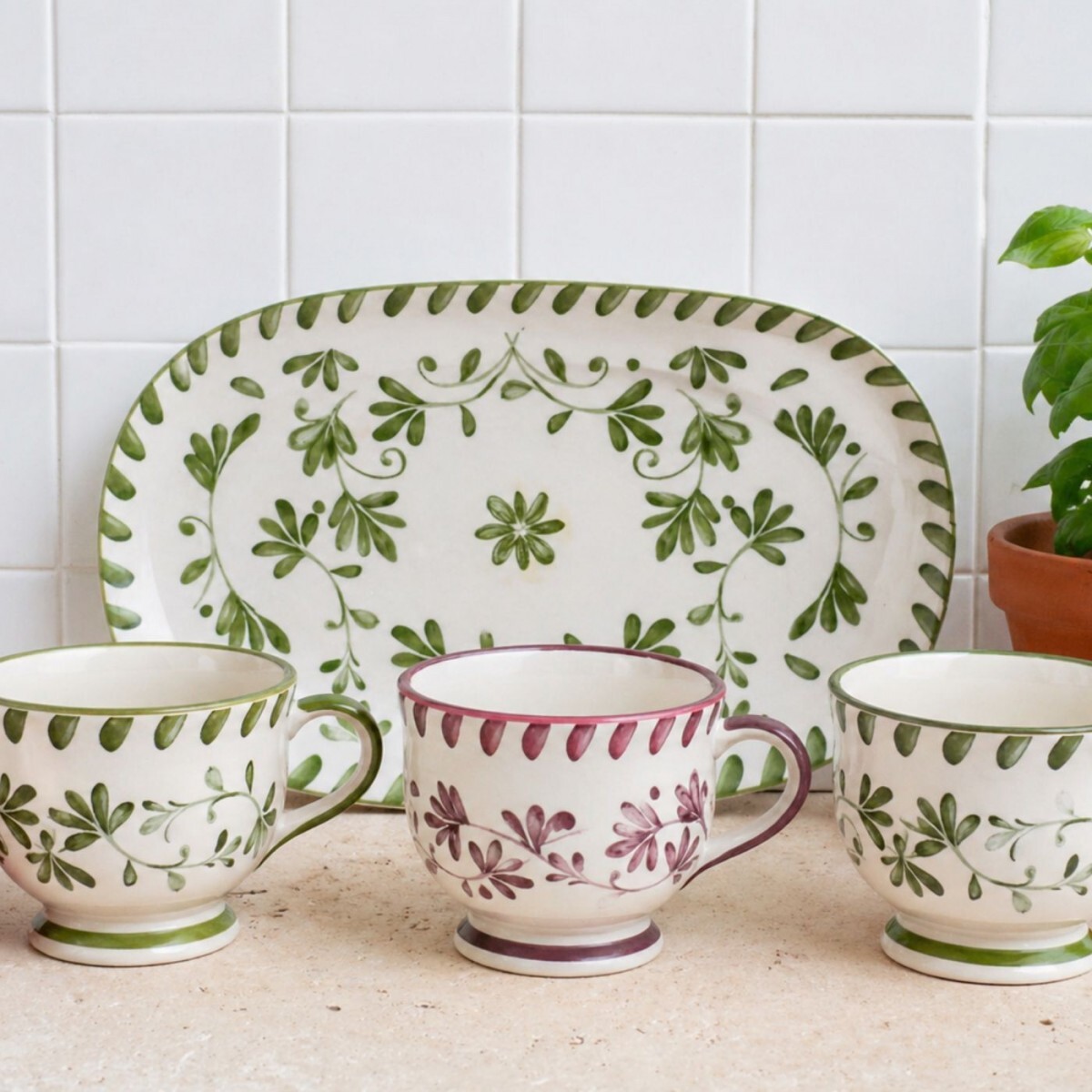 Lot de 6 mugs à pieds, TRATTORIA