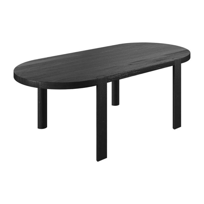 Table ovale Pero 8 personnes en bois de teck recyclé noir 220 cm