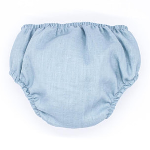 Cubrepañal de lino verde. Elastico en la cintura y en las piernas.