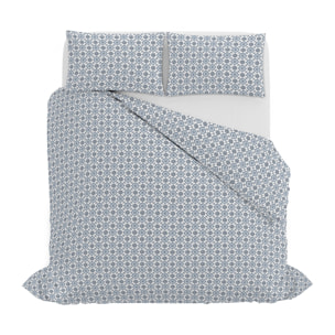 PARURE COPRIPIUMINO PRINTED COLORS, 100% Cotone, Made in Italy - FLOYD BLU