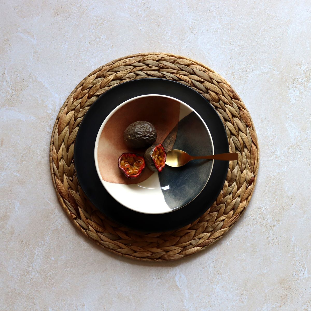 Lot de 6 assiettes creuses en grès 20cm GAIA