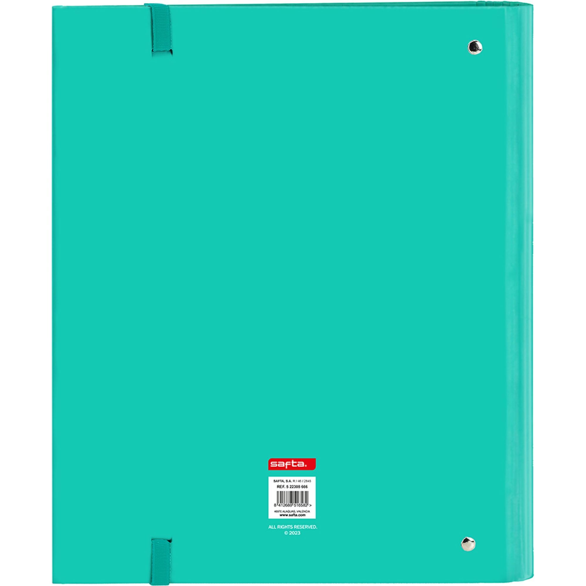 Carpeta 4 anillas 35mm c/recambio safta menta