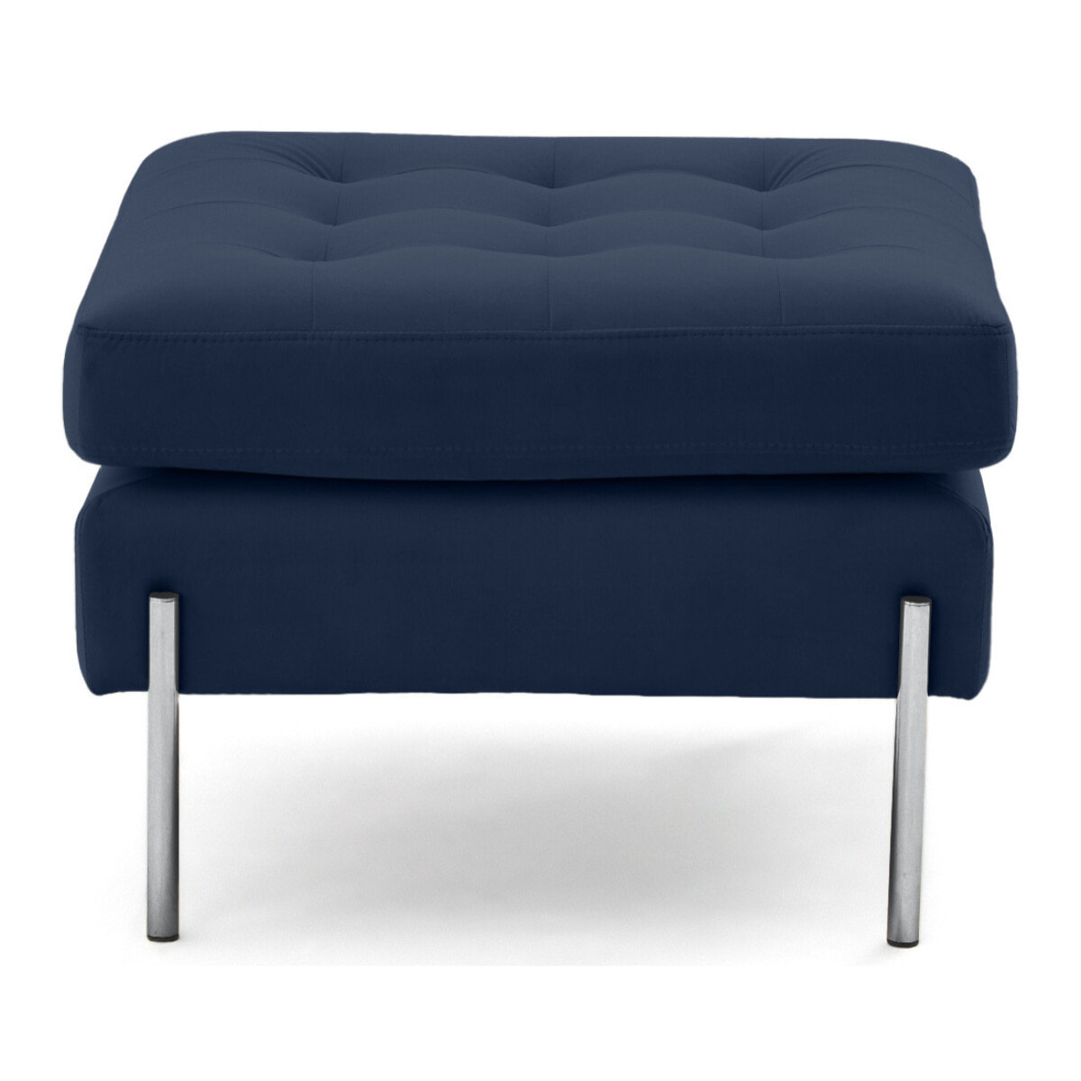 Isaure - pouf en velours - Bleu marine